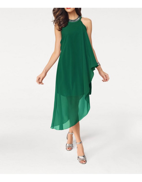 Šifónové smaragdové šaty, zelené, Ashley Brooke